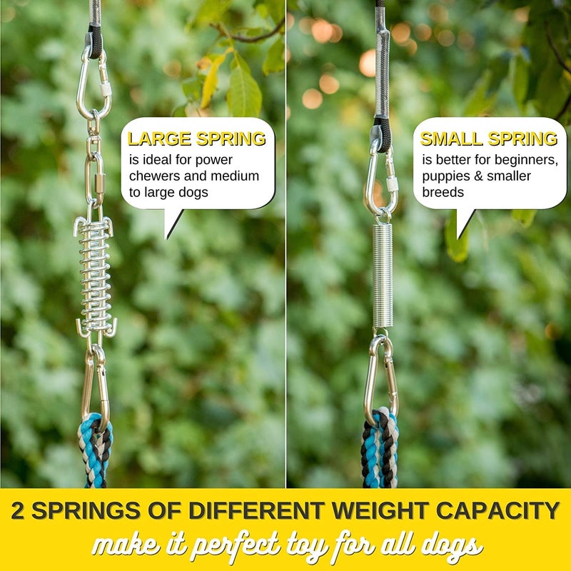 YES4QUALITY Flirt Pole for Dogs, 2 Durable Spring Poles with Strong Dog Rope Toy, Heavy Duty Lure Pole for Dogs of Any Size, Dog Toy for Fun Obedience Training & Exercise, Pull & Tug of War Toy - Image 5